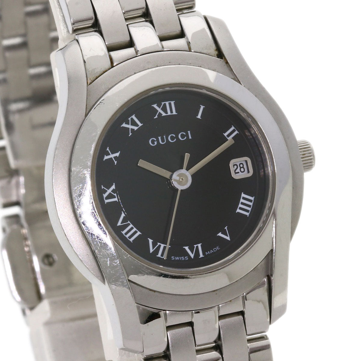 GUCCI グッチ 5500L ラウンドフェイス 腕時計 SS レディース 中古