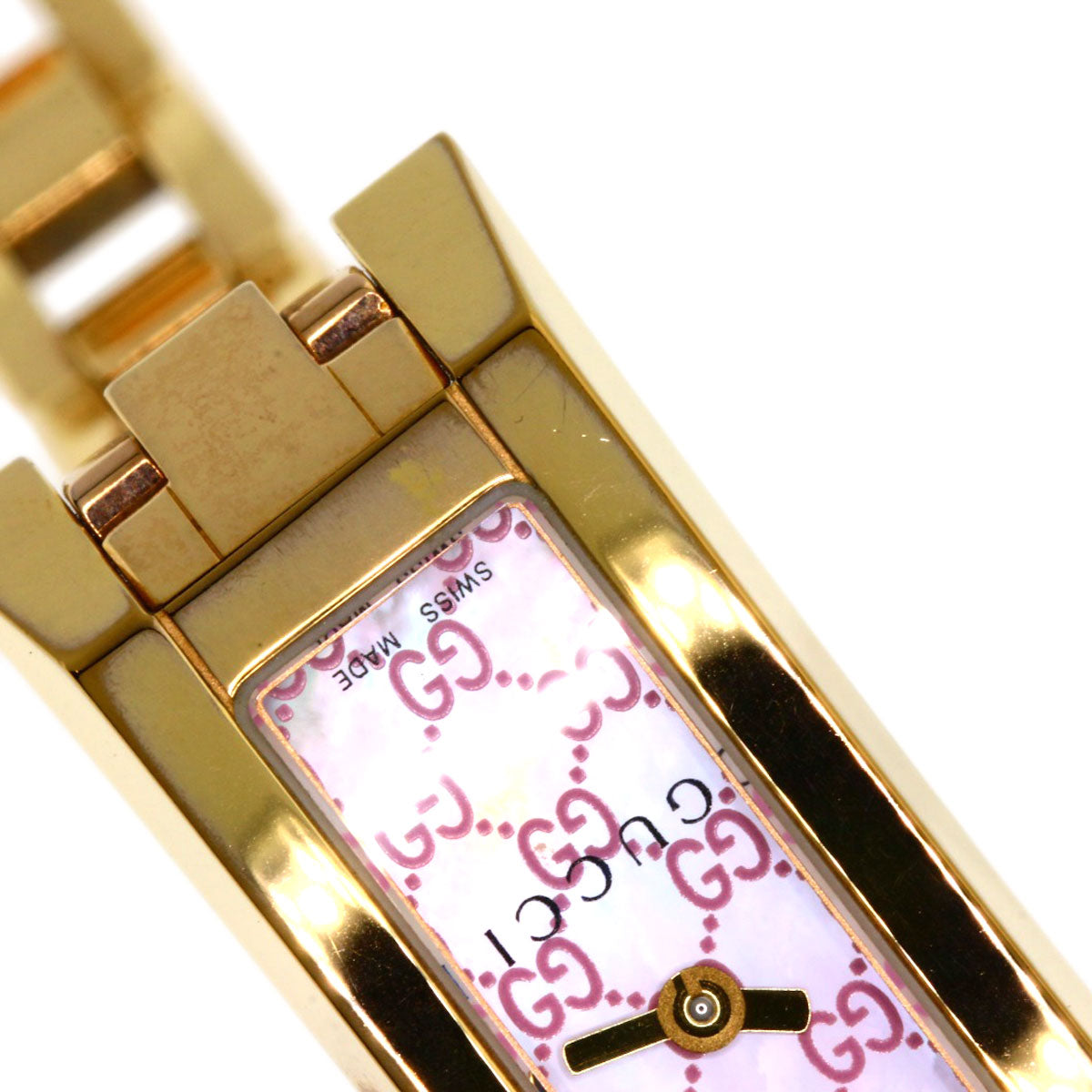 GUCCI グッチ YA110 GG スクエアフェイス 腕時計 GP レディース 中古