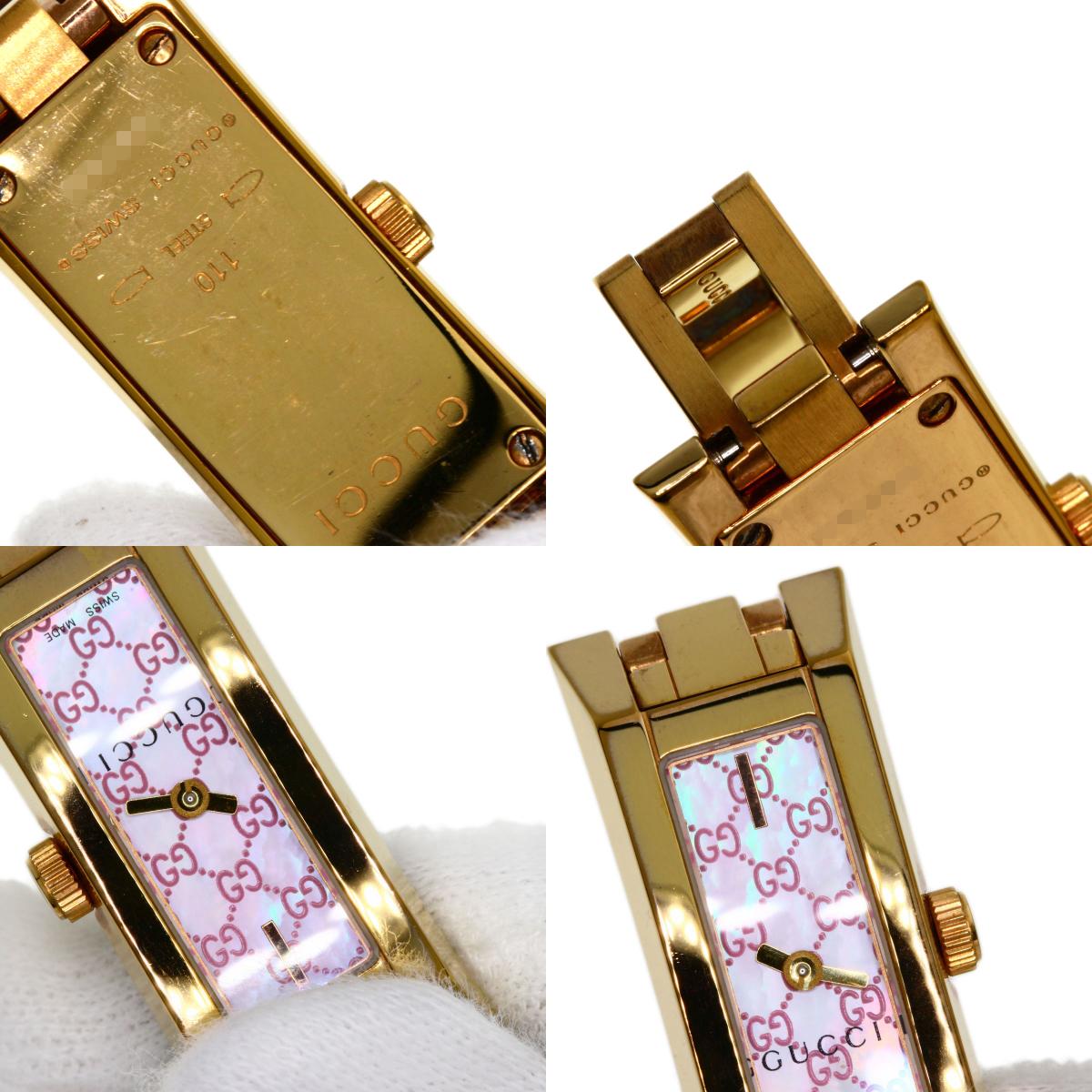 GUCCI グッチ YA110 GG スクエアフェイス 腕時計 GP レディース 中古