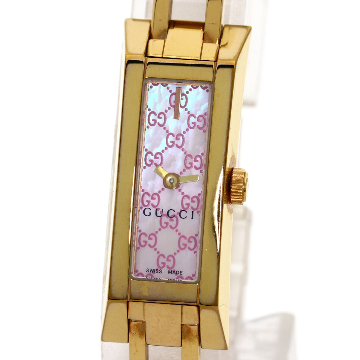GUCCI グッチ YA110 GG スクエアフェイス 腕時計 GP レディース 中古