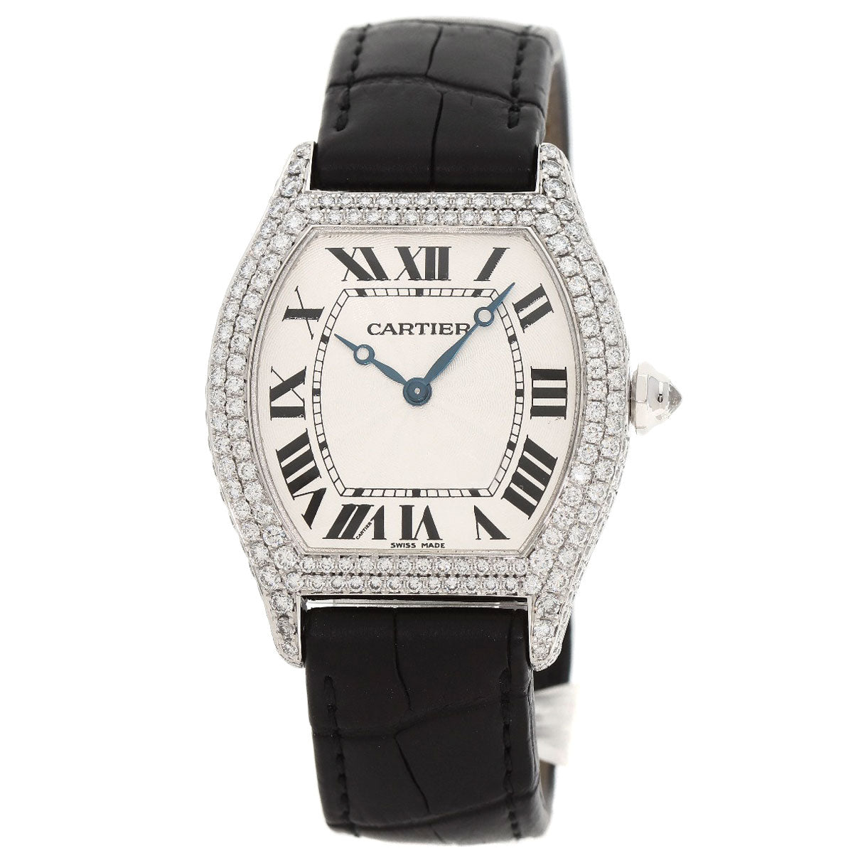 CARTIER カルティエ WA504351 トーチュ LM ケース ベゼル ダイヤモンド 腕時計 K18WG メンズ 中古