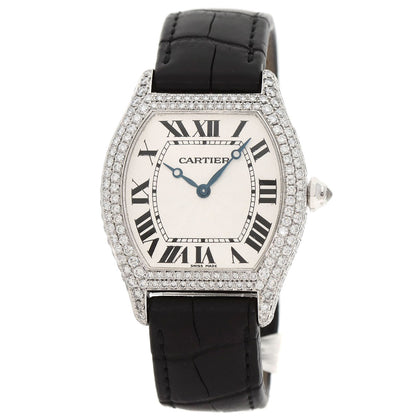 CARTIER カルティエ WA504351 トーチュ LM ケース ベゼル ダイヤモンド 腕時計 K18WG メンズ 中古