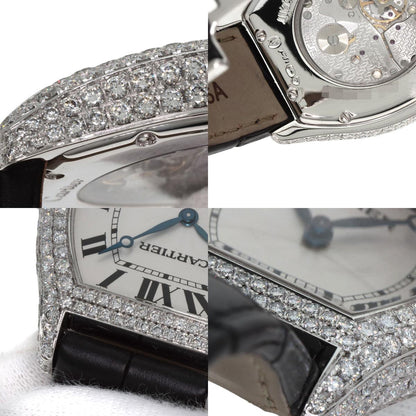 CARTIER カルティエ WA504351 トーチュ LM ケース ベゼル ダイヤモンド 腕時計 K18WG メンズ 中古
