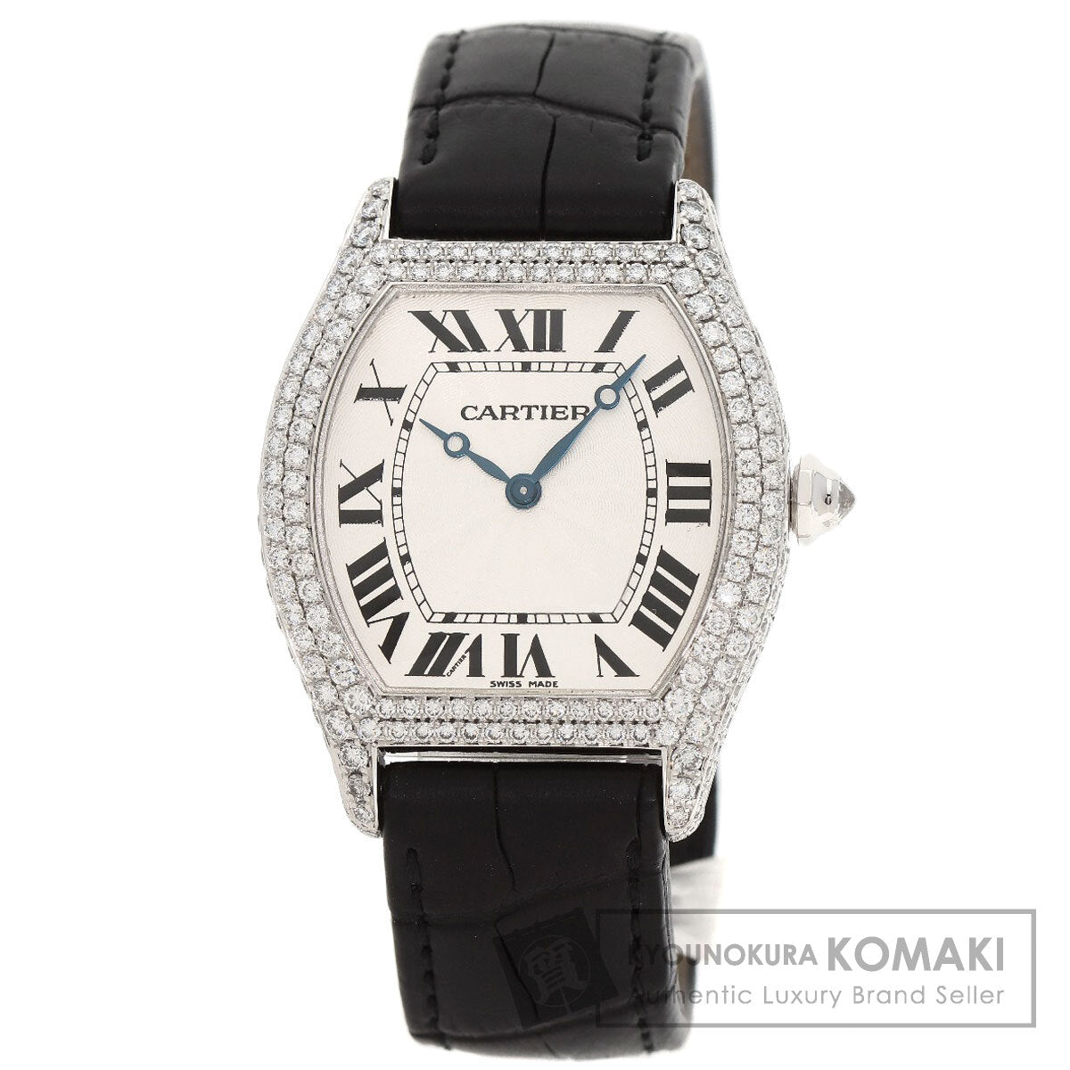 CARTIER カルティエ WA504351 トーチュ LM ケース ベゼル ダイヤモンド 腕時計 K18WG メンズ 中古