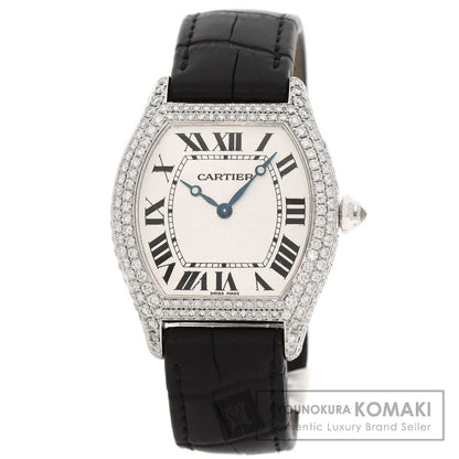 CARTIER カルティエ WA504351 トーチュ LM ケース ベゼル ダイヤモンド 腕時計 K18WG メンズ 中古
