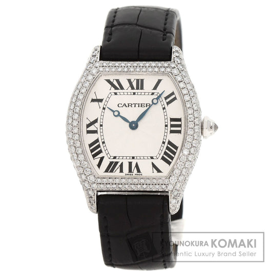 CARTIER カルティエ WA504351 トーチュ LM ケース ベゼル ダイヤモンド 腕時計 K18WG メンズ 中古