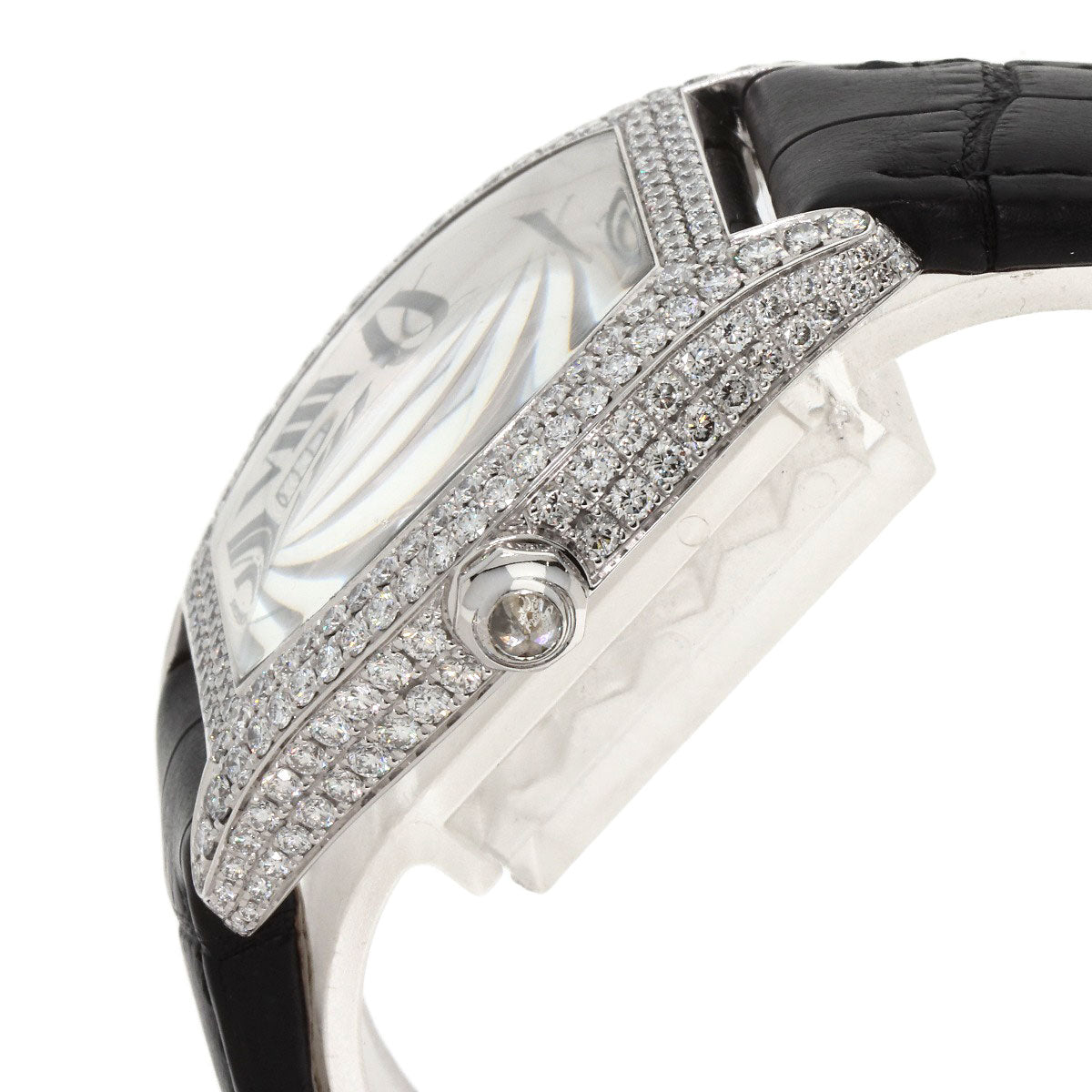 CARTIER カルティエ WA504351 トーチュ LM ケース ベゼル ダイヤモンド 腕時計 K18WG メンズ 中古