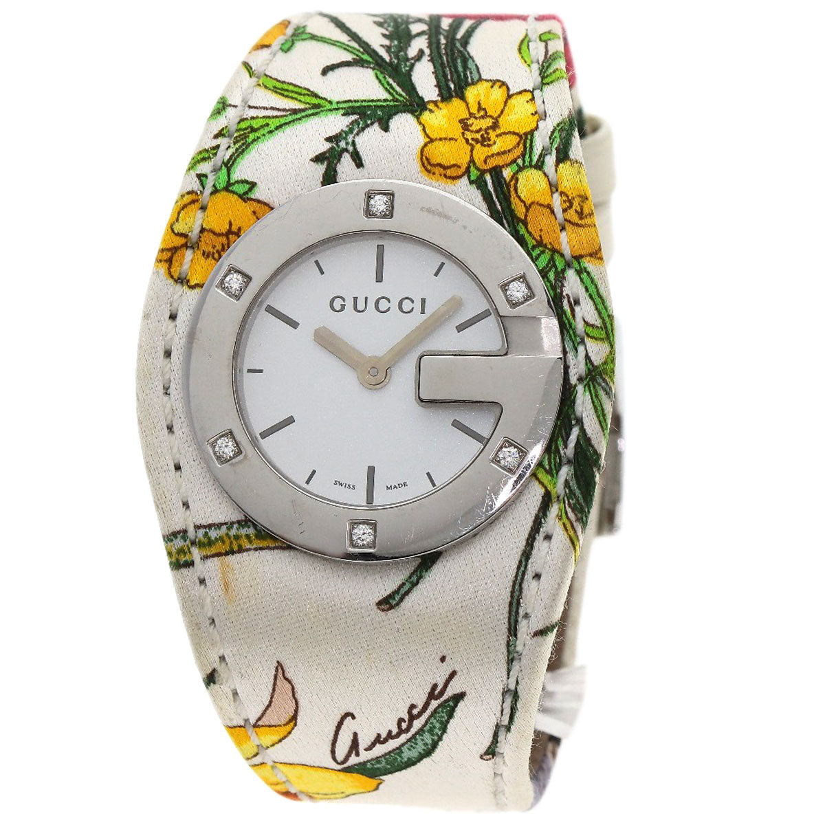 GUCCI グッチ YA104 バンデュー フローラ 腕時計 SS レディース 中古