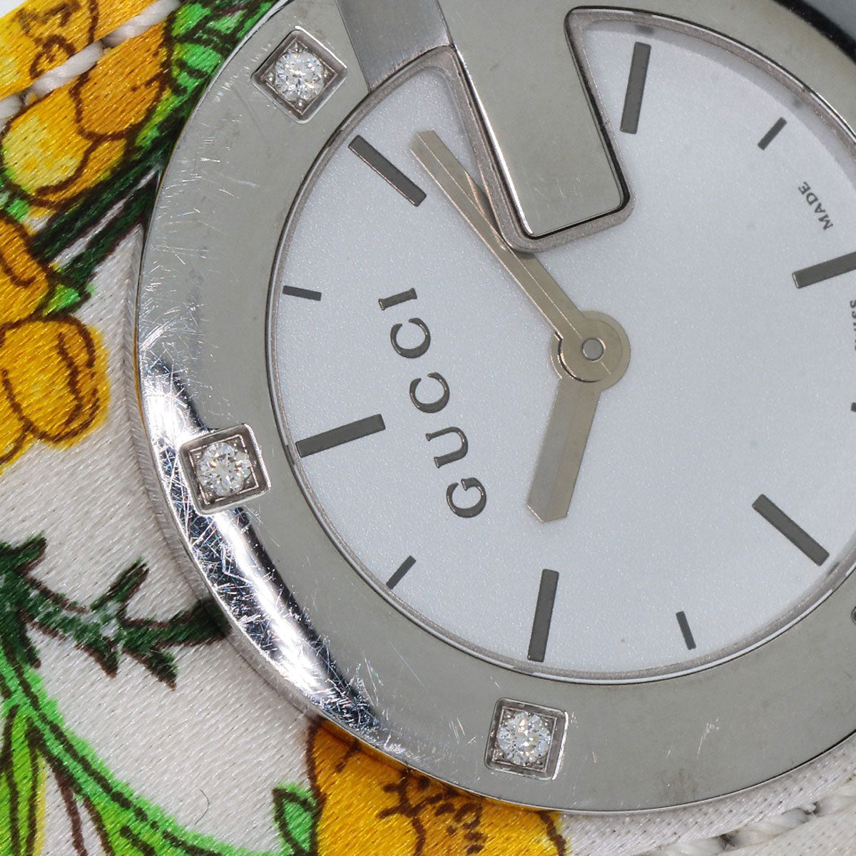 GUCCI グッチ YA104 バンデュー フローラ 腕時計 SS レディース 中古