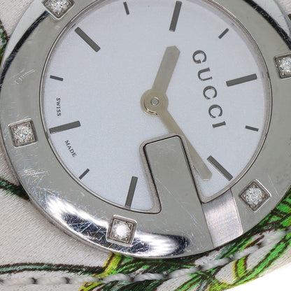 GUCCI グッチ YA104 バンデュー フローラ 腕時計 SS レディース 中古