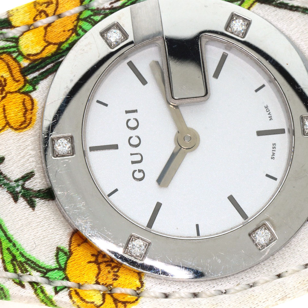 GUCCI グッチ YA104 バンデュー フローラ 腕時計 SS レディース 中古