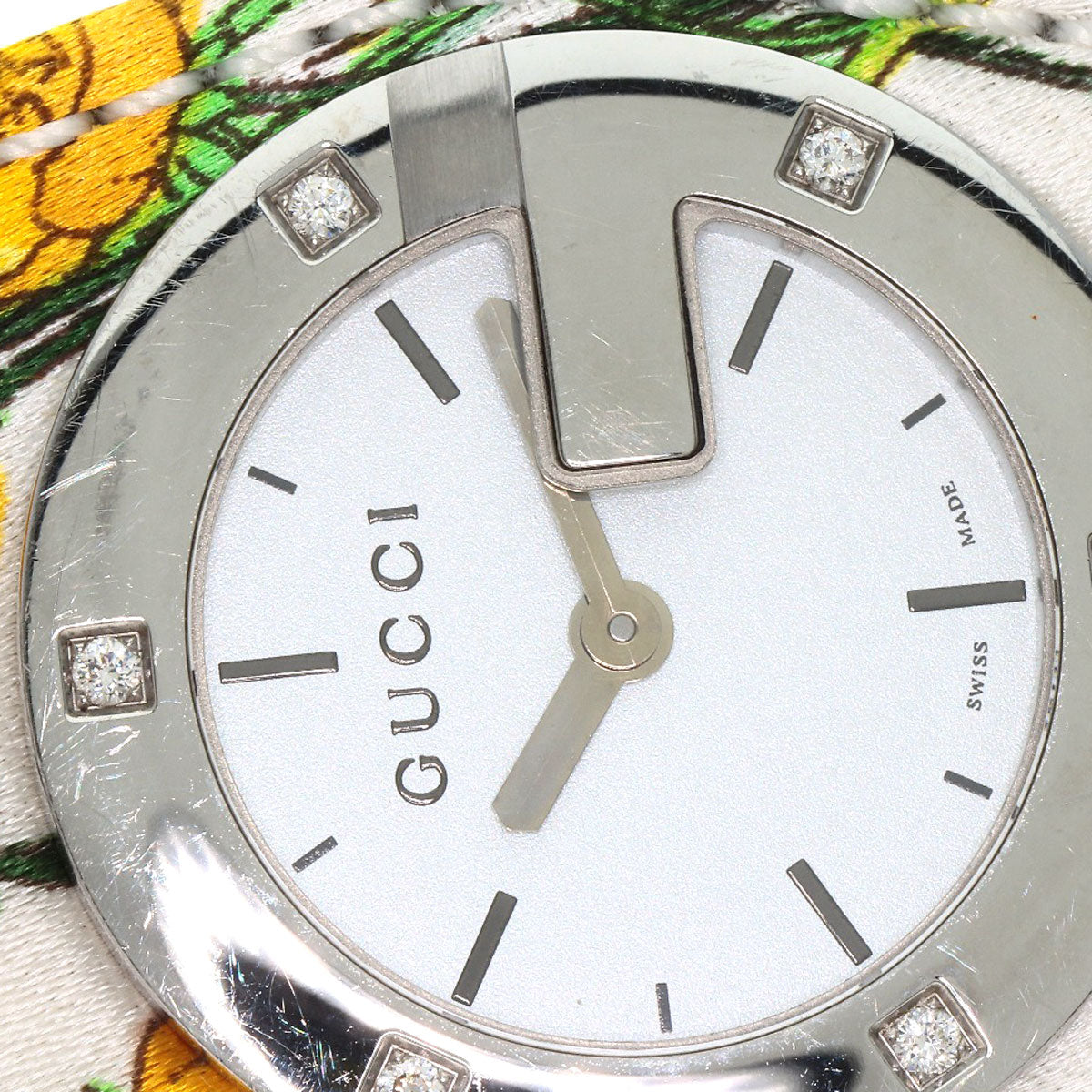 GUCCI グッチ YA104 バンデュー フローラ 腕時計 SS レディース 中古
