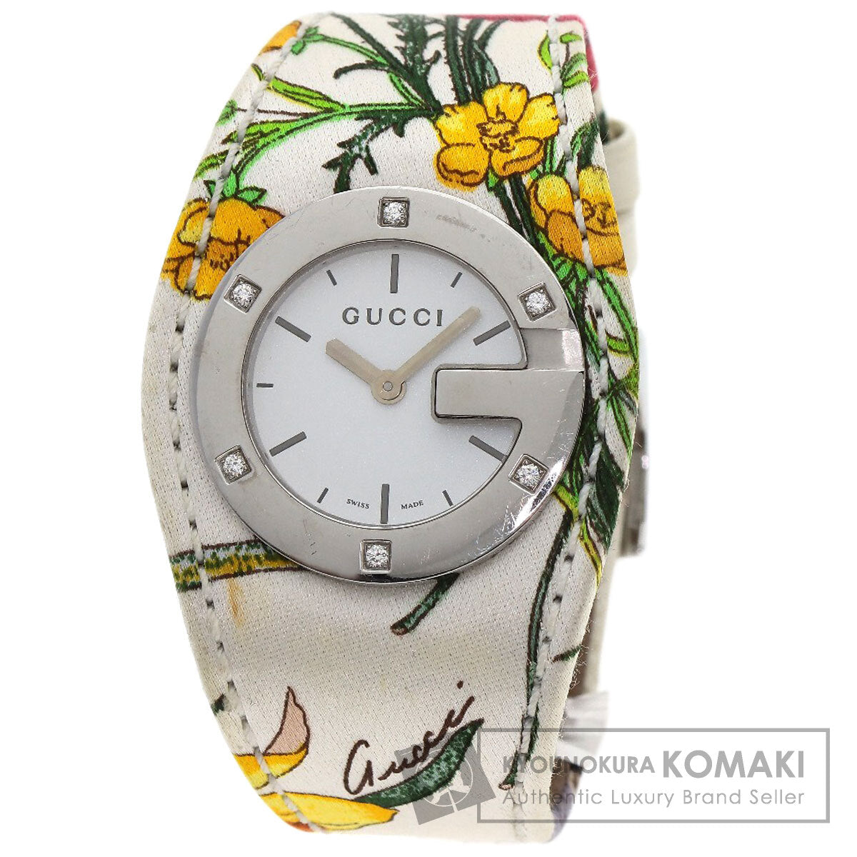 GUCCI グッチ YA104 バンデュー フローラ 腕時計 SS レディース 中古