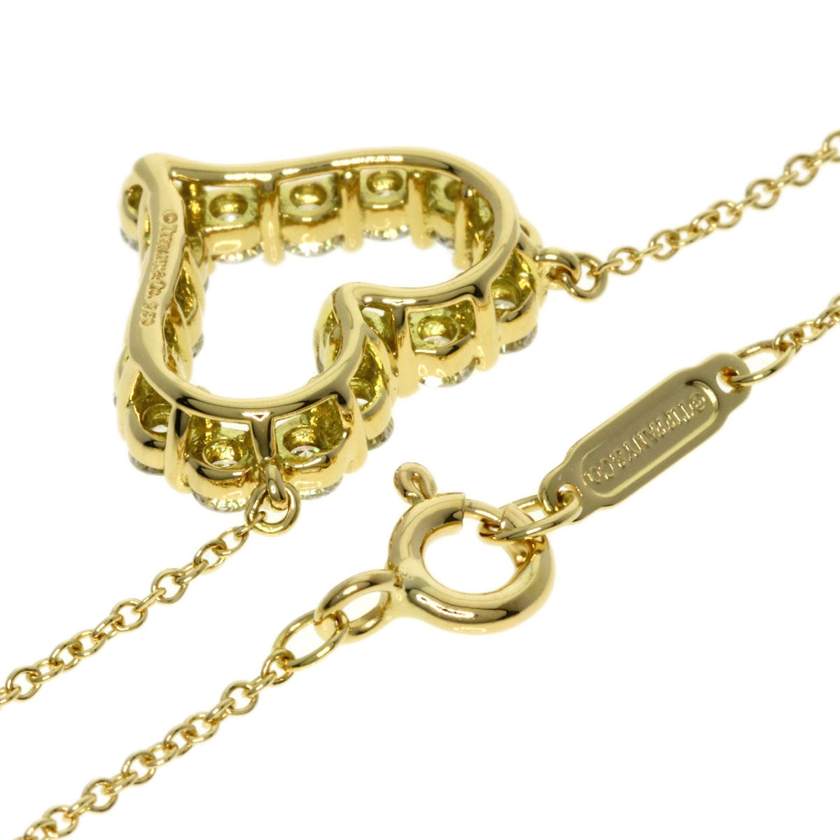TIFFANY&Co. ティファニー センチメンタル ハート ダイヤモンド ネックレス K18YG レディース 中古