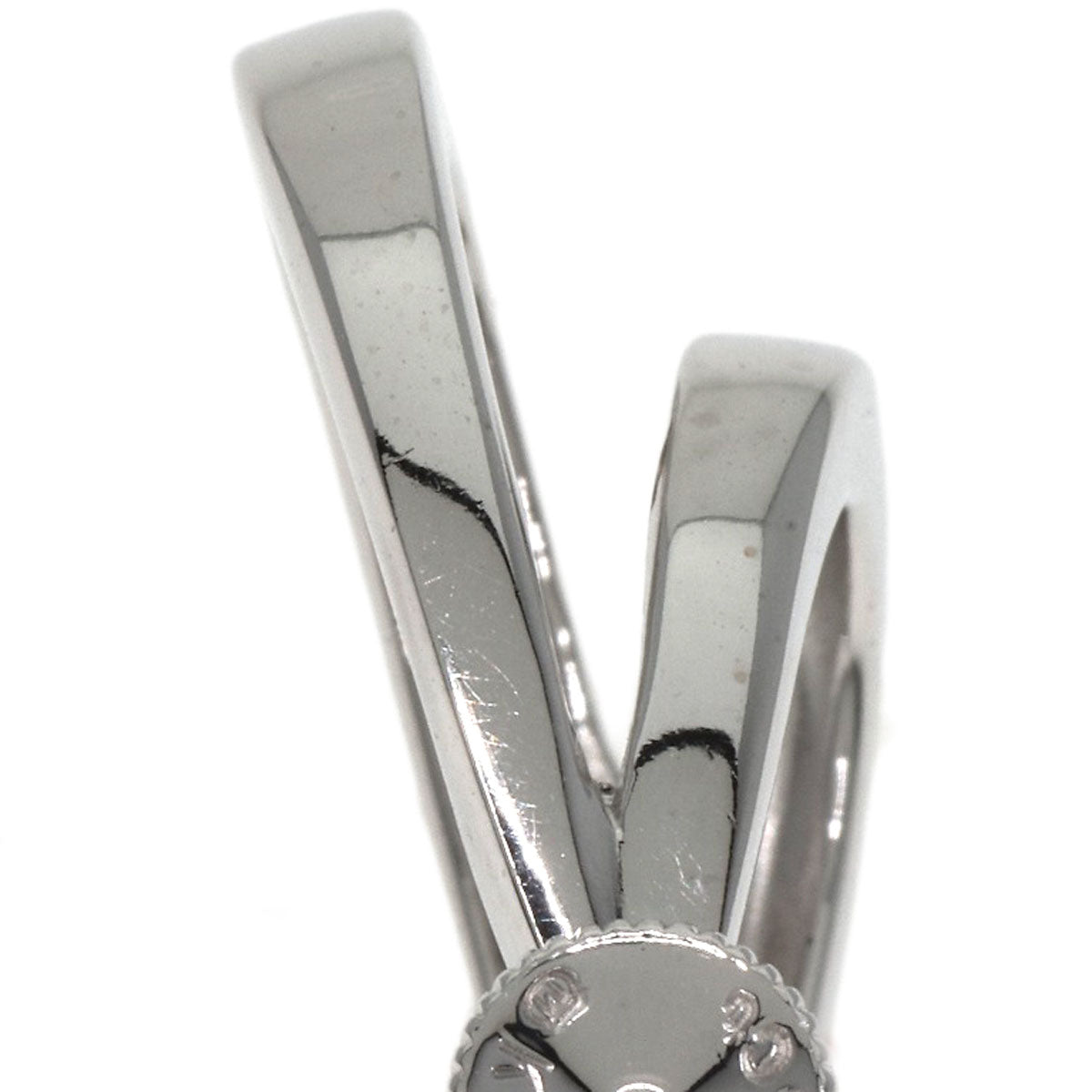 MIKIMOTO ミキモト ダブル フープ ダイヤモンド イヤリング K18WG レディース 中古