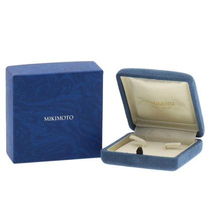 MIKIMOTO ミキモト ダブル フープ ダイヤモンド イヤリング K18WG レディース 中古