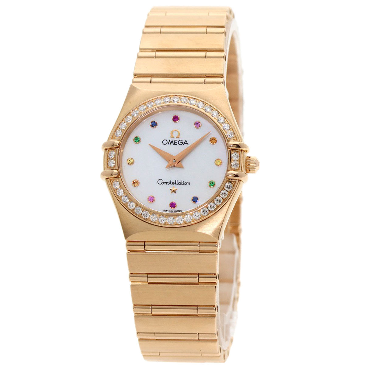 OMEGA オメガ 1158.79.00 コンステレーション ダイヤモンド アイリス 腕時計 K18PG レディース 中古