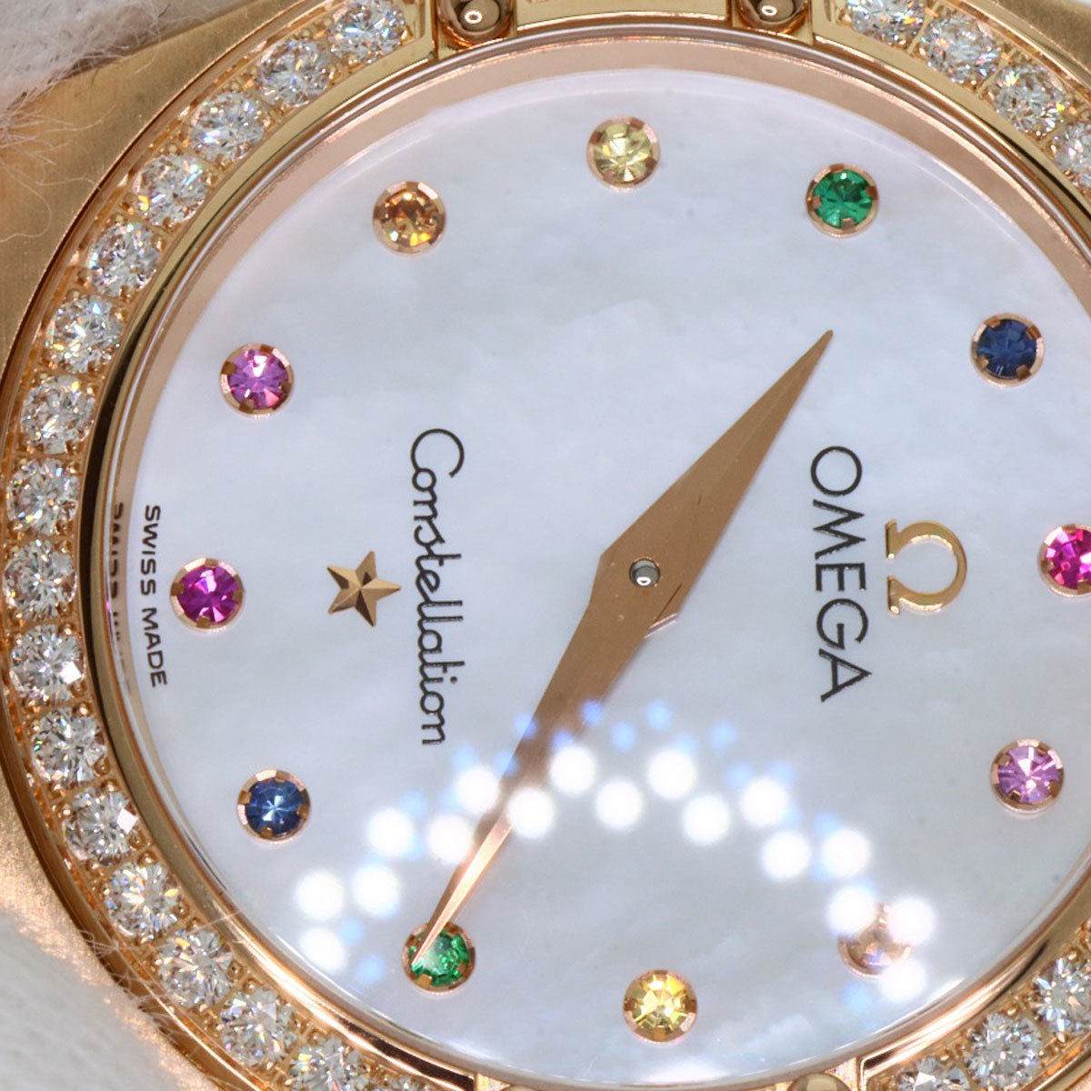 OMEGA オメガ 1158.79.00 コンステレーション ダイヤモンド アイリス 腕時計 K18PG レディース 中古