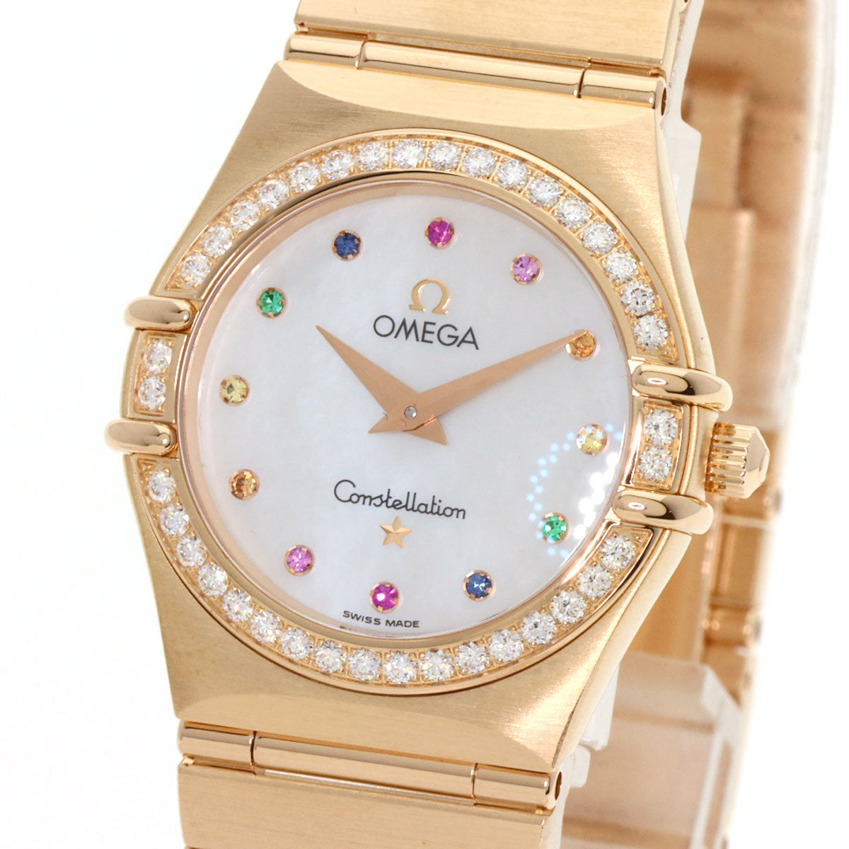 OMEGA オメガ 1158.79.00 コンステレーション ダイヤモンド アイリス 腕時計 K18PG レディース 中古
