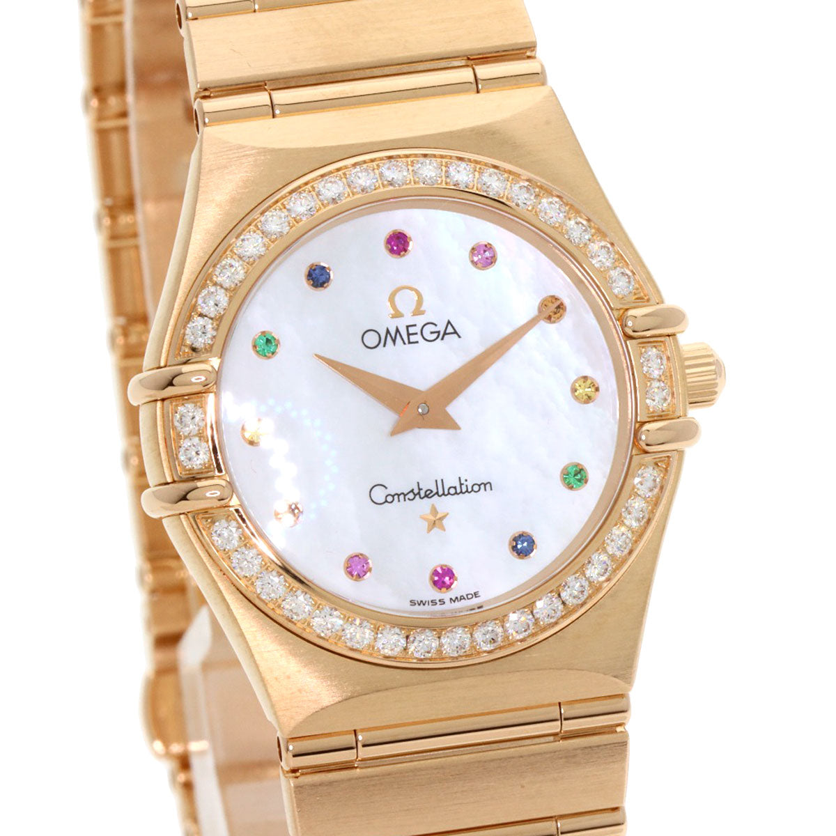 OMEGA オメガ 1158.79.00 コンステレーション ダイヤモンド アイリス 腕時計 K18PG レディース 中古