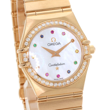 OMEGA オメガ 1158.79.00 コンステレーション ダイヤモンド アイリス 腕時計 K18PG レディース 中古