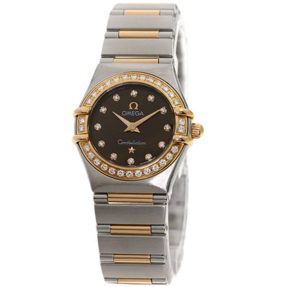 OMEGA オメガ 1358.60 コンステレーション 12P ベゼル ダイヤモンド 腕時計 SS レディース 中古