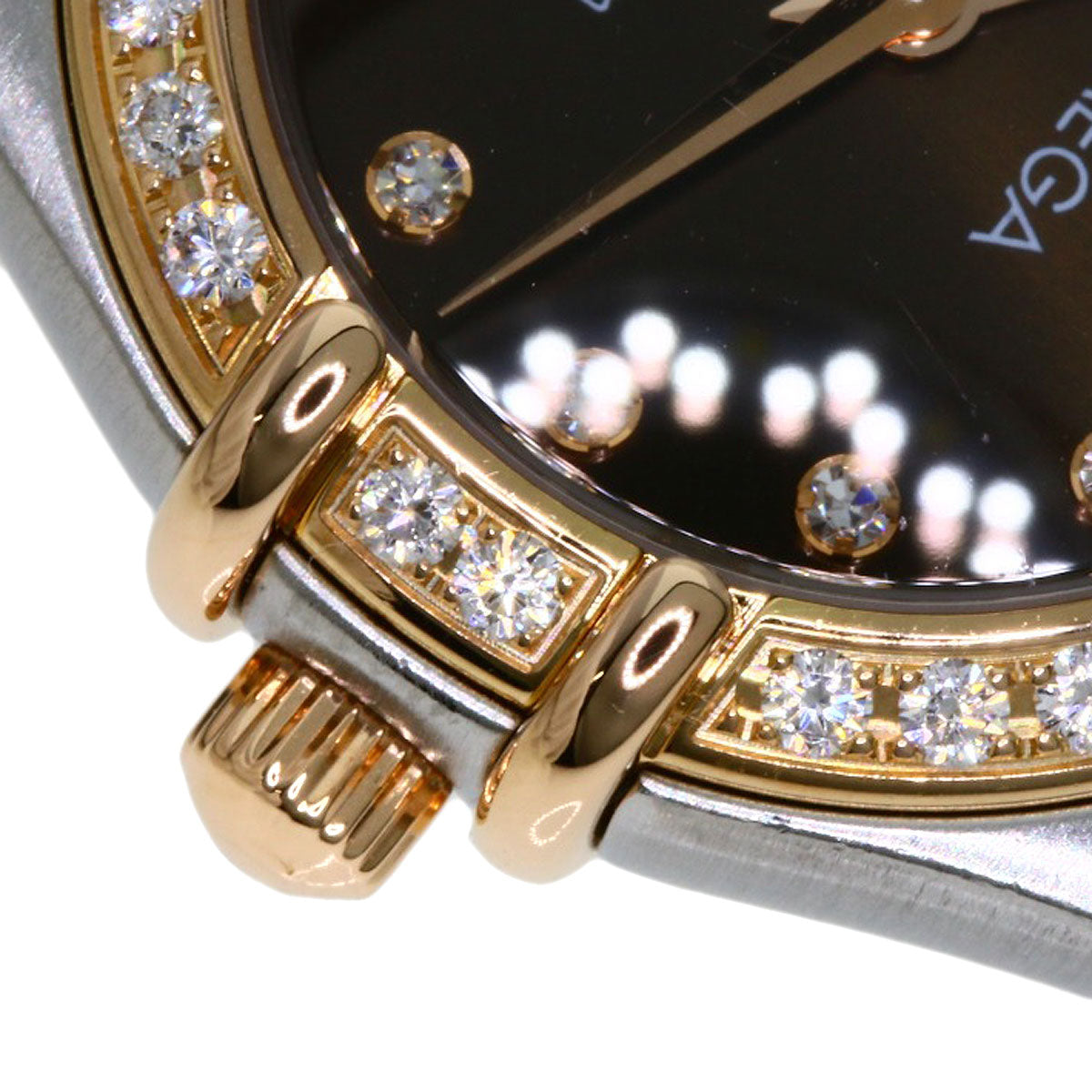 OMEGA オメガ 1358.60 コンステレーション 12P ベゼル ダイヤモンド 腕時計 SS レディース 中古