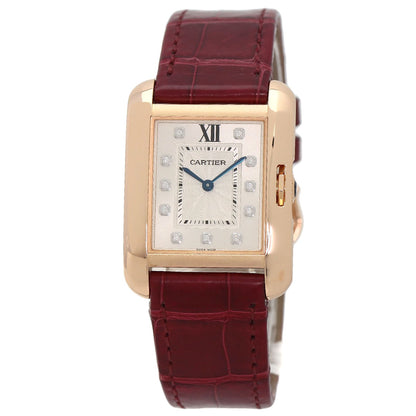 CARTIER カルティエ WJTA0009 タンクアングレーズMM 腕時計 K18PG ボーイズ 中古