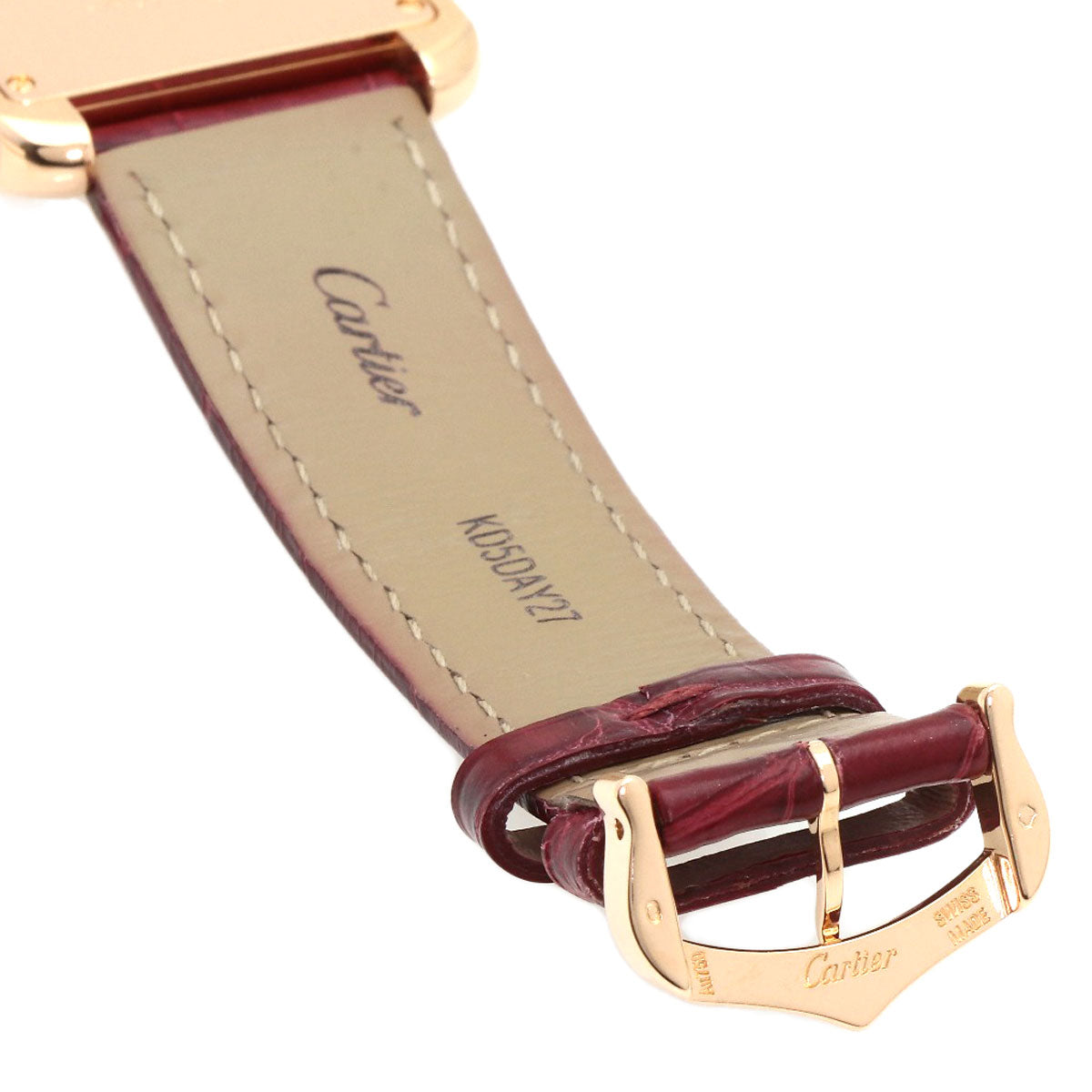 CARTIER カルティエ WJTA0009 タンクアングレーズMM 腕時計 K18PG ボーイズ 中古