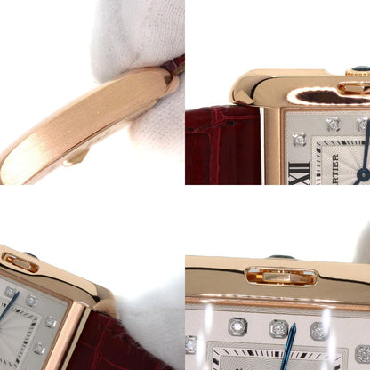 CARTIER カルティエ WJTA0009 タンクアングレーズMM 腕時計 K18PG ボーイズ 中古