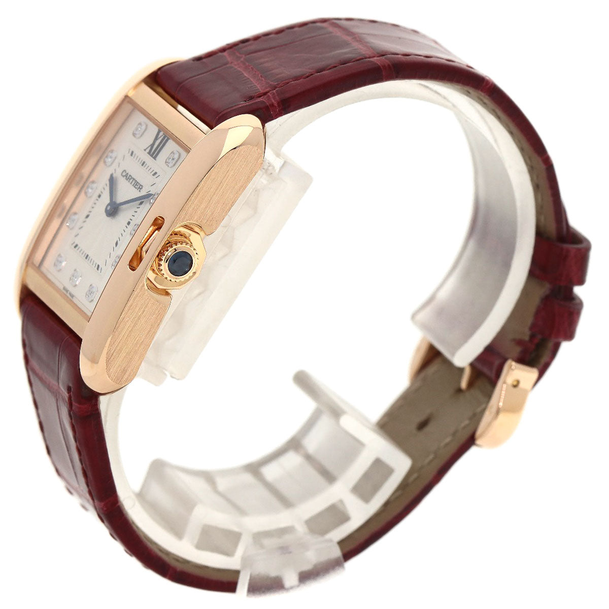 CARTIER カルティエ WJTA0009 タンクアングレーズMM 腕時計 K18PG ボーイズ 中古