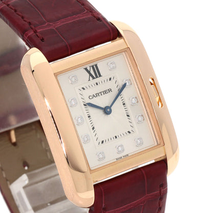 CARTIER カルティエ WJTA0009 タンクアングレーズMM 腕時計 K18PG ボーイズ 中古