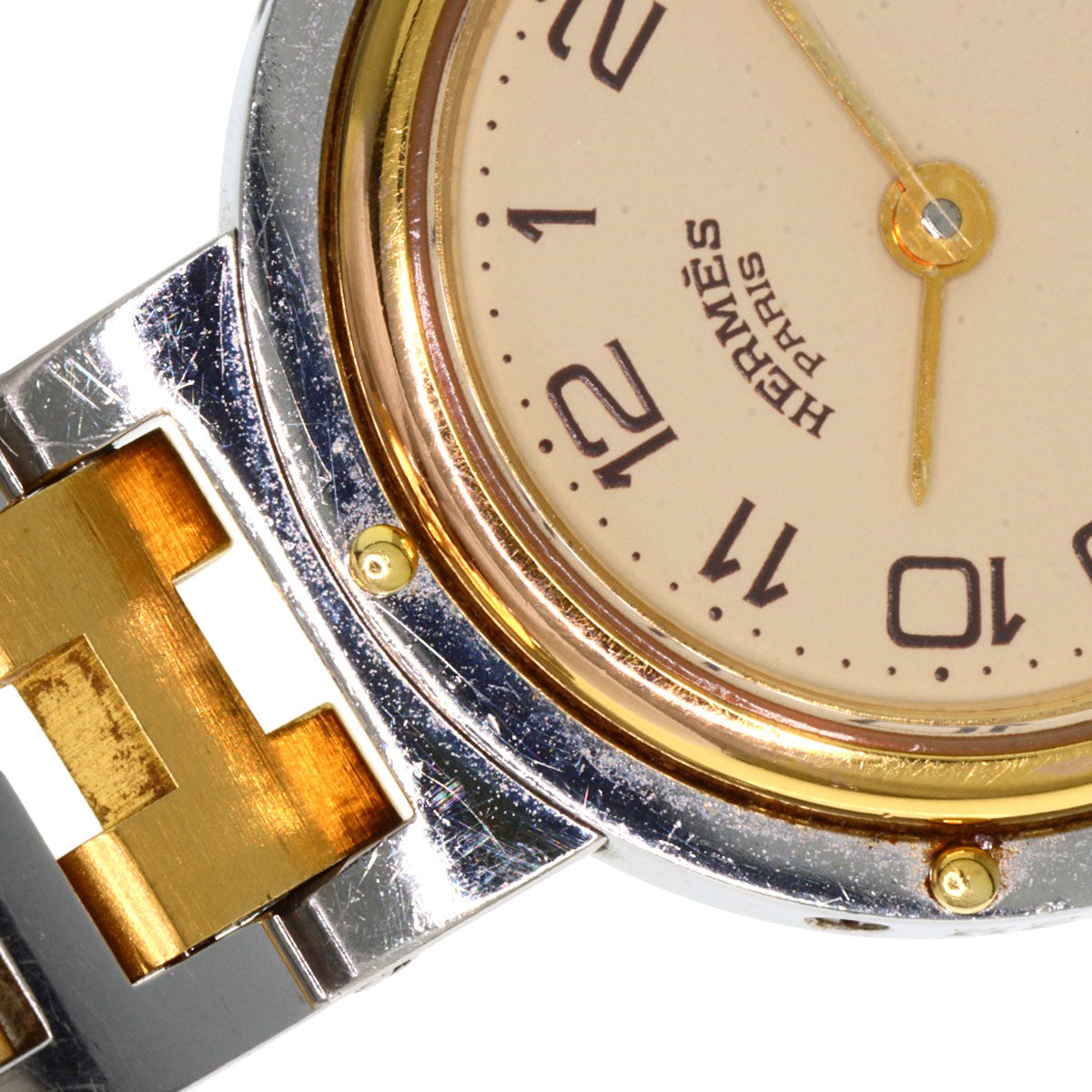 HERMES エルメス クリッパー 旧バックル 腕時計 SS レディース 中古