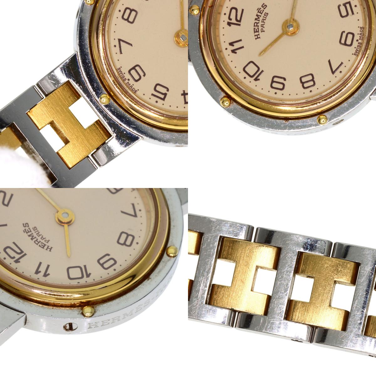 HERMES エルメス クリッパー 旧バックル 腕時計 SS レディース 中古