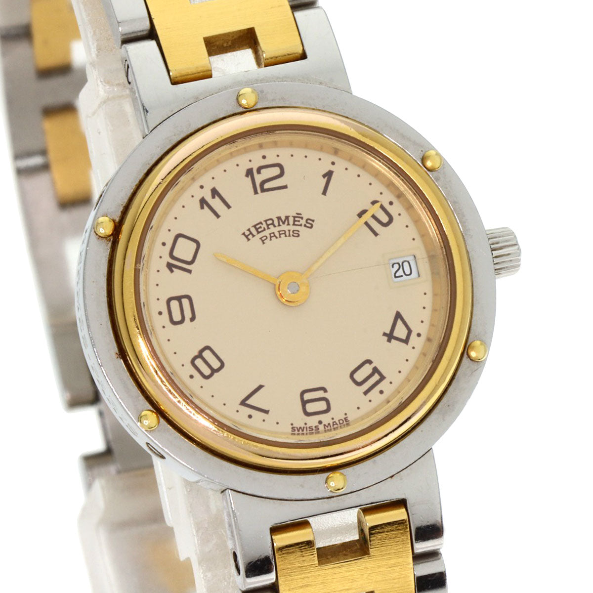 HERMES エルメス クリッパー 旧バックル 腕時計 SS レディース 中古