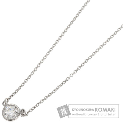 TIFFANY&Co. ティファニー バイザヤード 1P ダイヤモンド ネックレス PT950 レディース 中古
