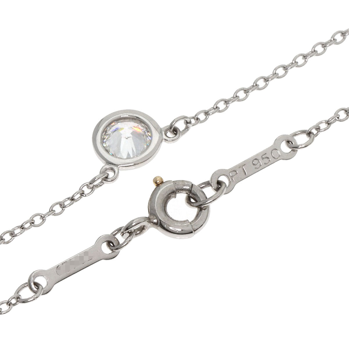 TIFFANY&Co. ティファニー バイザヤード 1P ダイヤモンド ネックレス PT950 レディース 中古