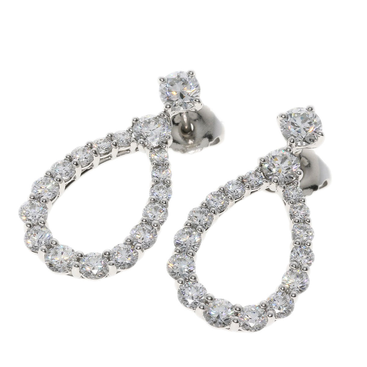 HARRY WINSTON ハリーウィンストン ループ エクストララージ ダイヤモンド ピアス PT950 レディース 中古