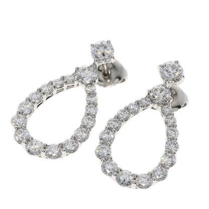 HARRY WINSTON ハリーウィンストン ループ エクストララージ ダイヤモンド ピアス PT950 レディース 中古