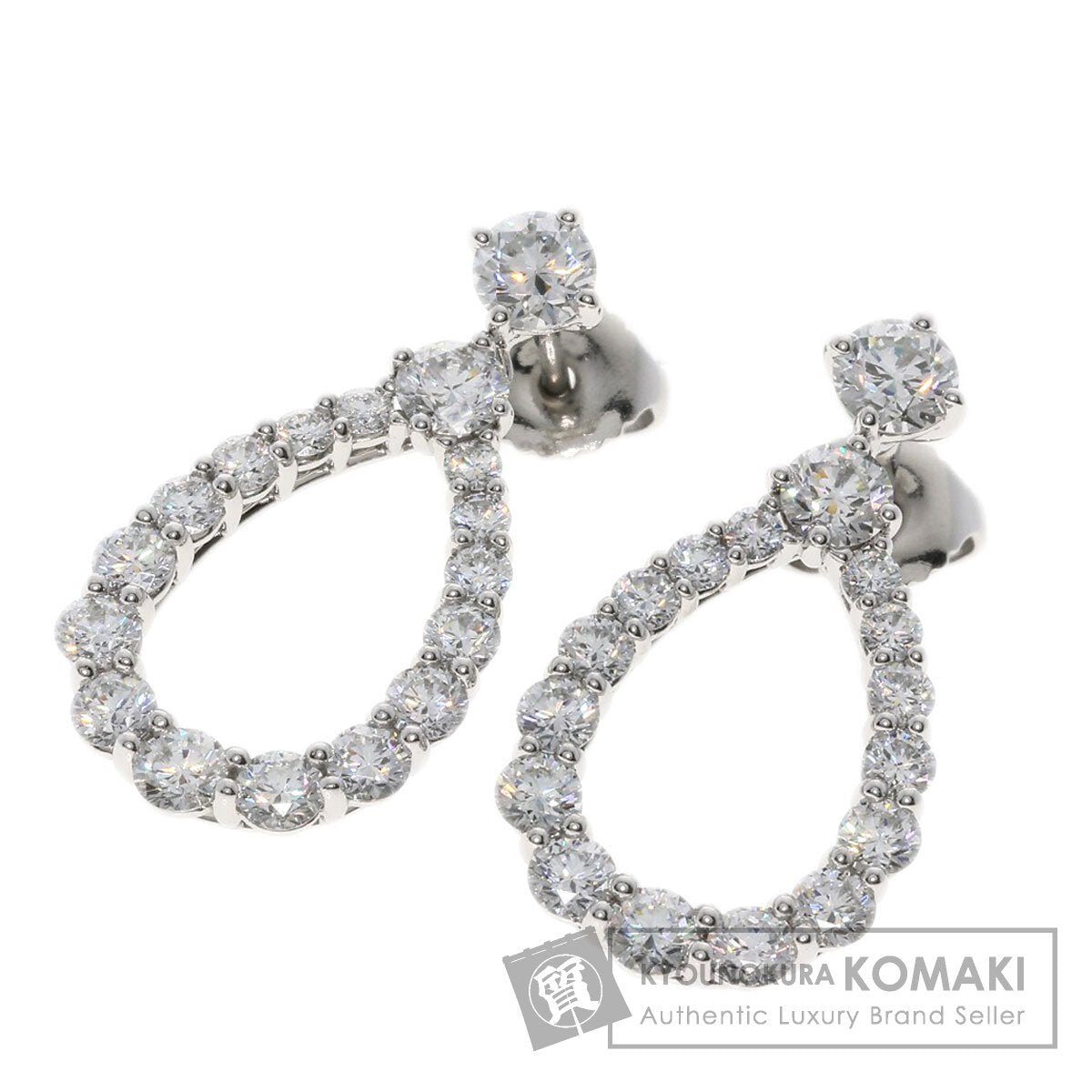 HARRY WINSTON ハリーウィンストン ループ エクストララージ ダイヤモンド ピアス PT950 レディース 中古
