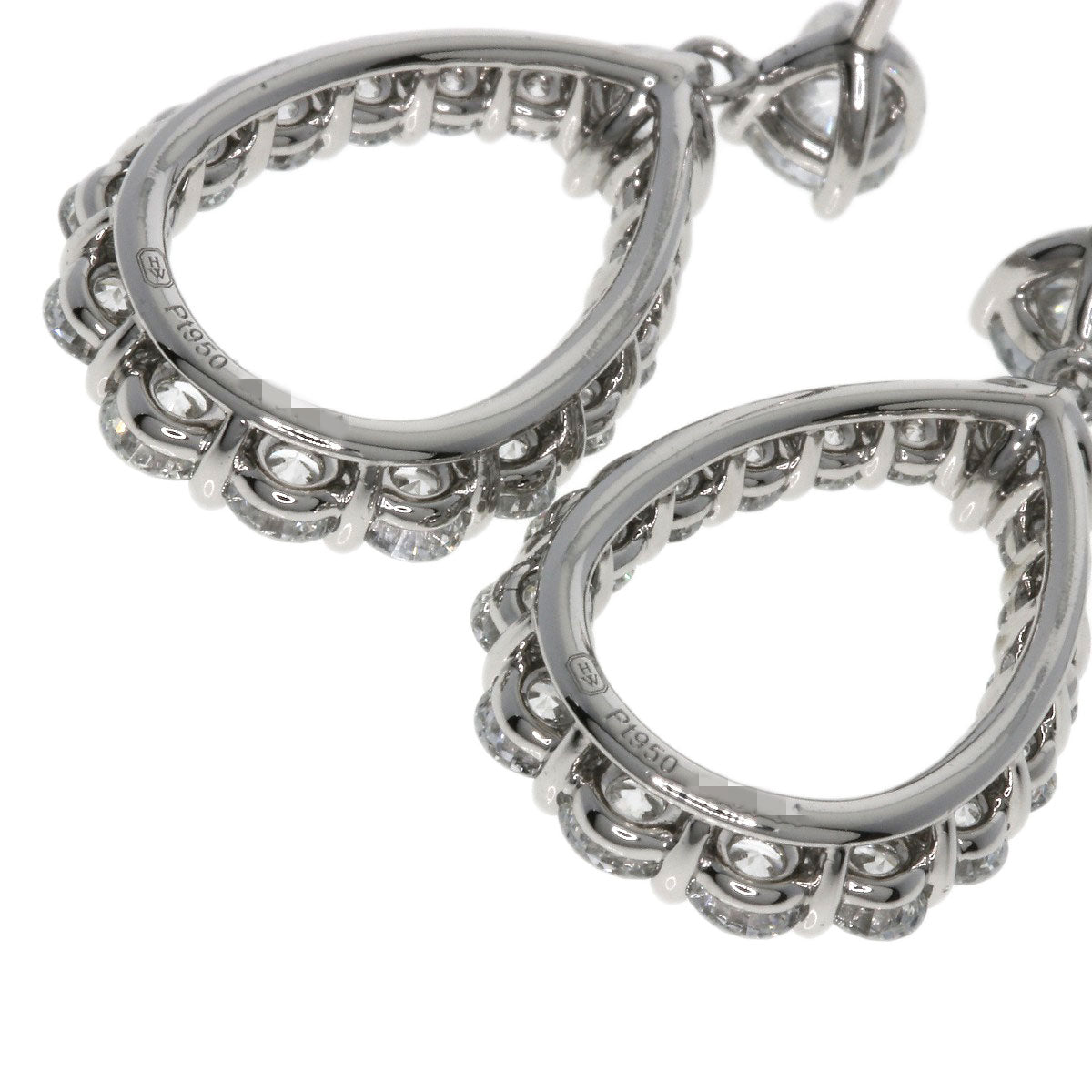 HARRY WINSTON ハリーウィンストン ループ エクストララージ ダイヤモンド ピアス PT950 レディース 中古