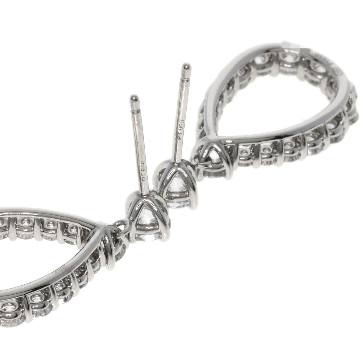 HARRY WINSTON ハリーウィンストン ループ エクストララージ ダイヤモンド ピアス PT950 レディース 中古