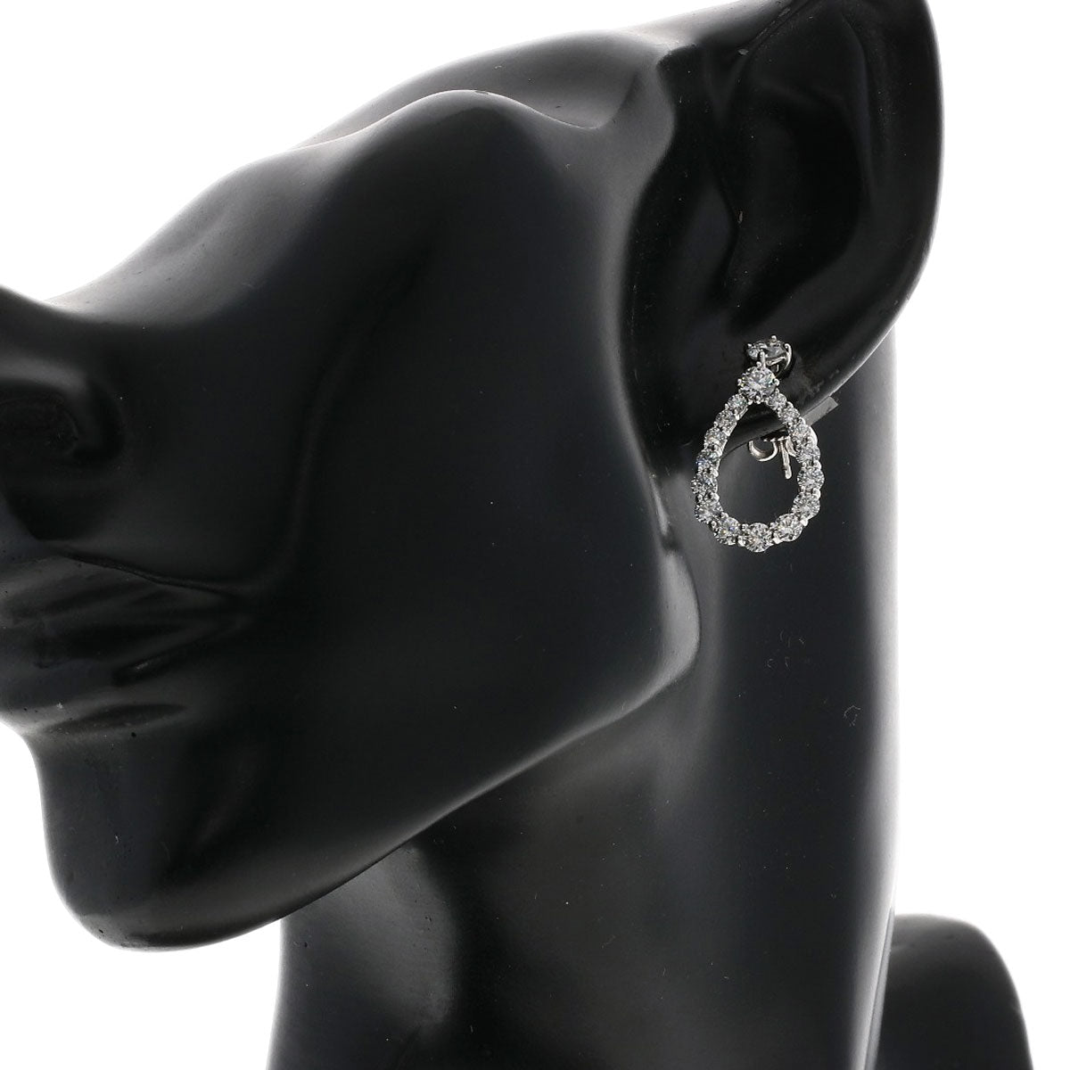 HARRY WINSTON ハリーウィンストン ループ エクストララージ ダイヤモンド ピアス PT950 レディース 中古