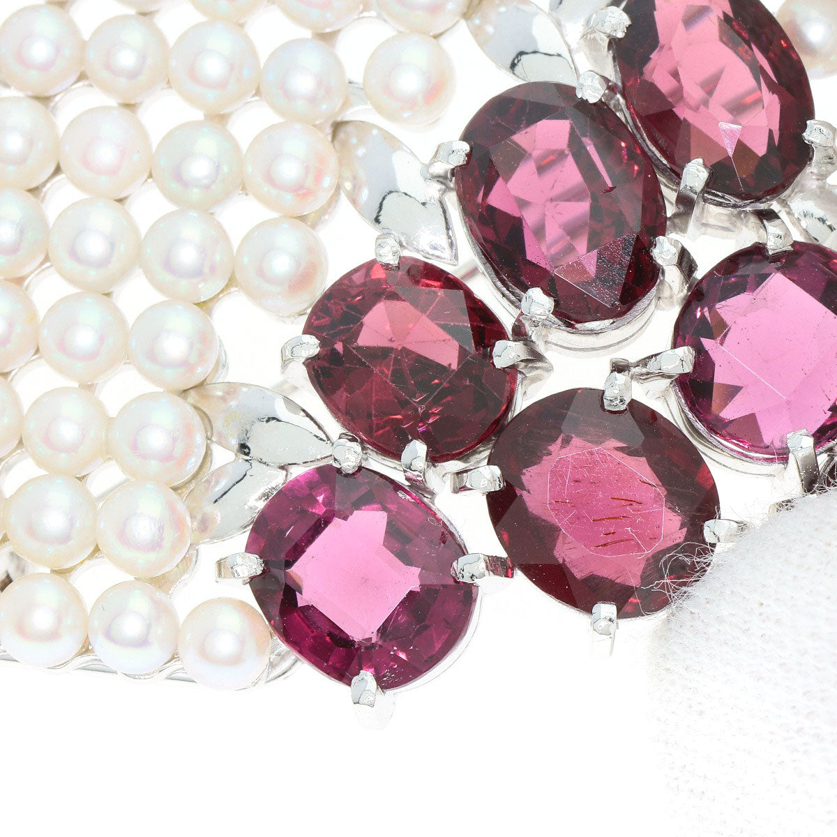 タサキ ガーネット パール 真珠 帯留め ブローチ 中古 商品画像9