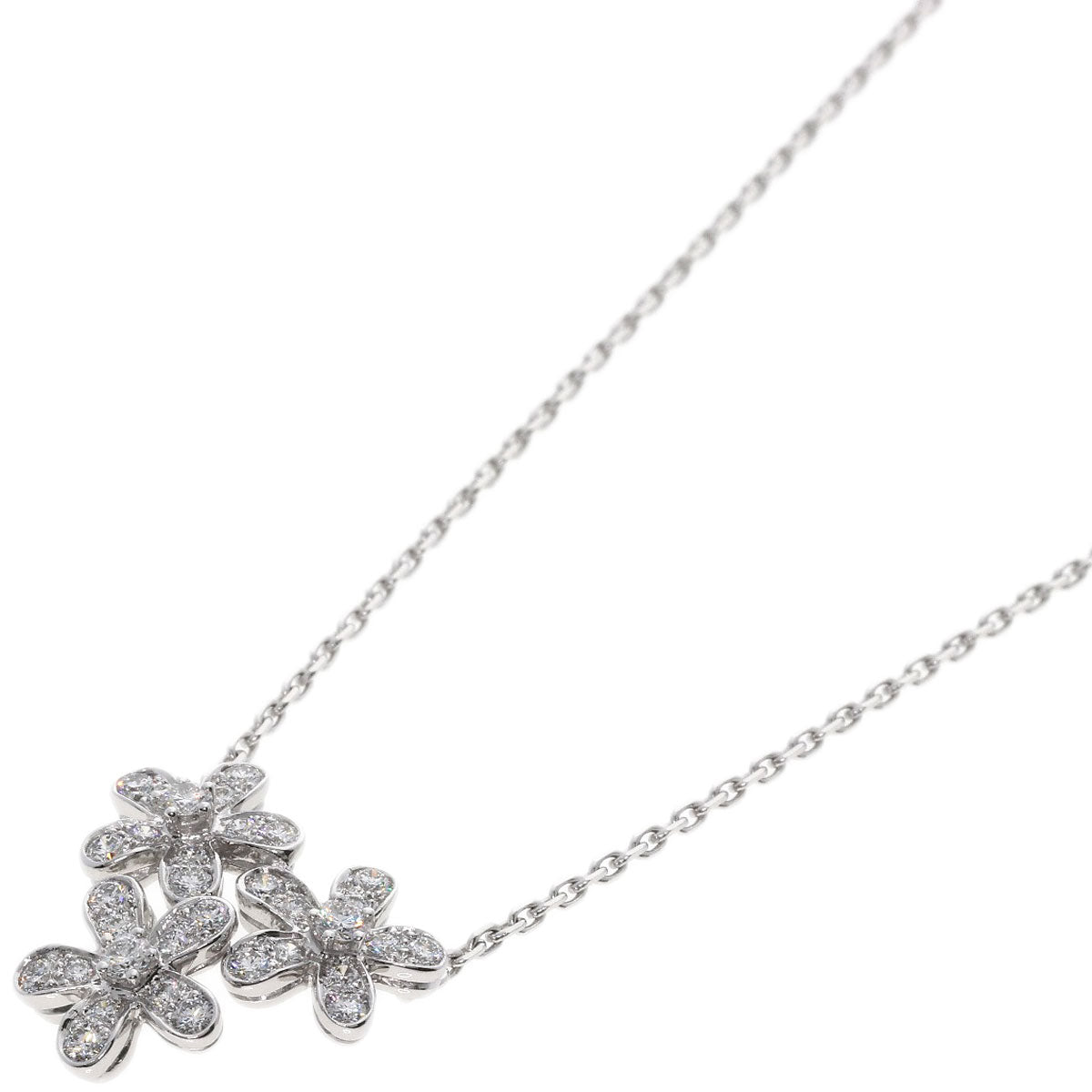 Van Cleef & Arpels ヴァンクリーフ＆アーペル ソクラテス 3フラワー ダイヤモンド ネックレス K18WG レディース 中古