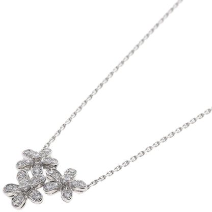Van Cleef & Arpels ヴァンクリーフ＆アーペル ソクラテス 3フラワー ダイヤモンド ネックレス K18WG レディース 中古
