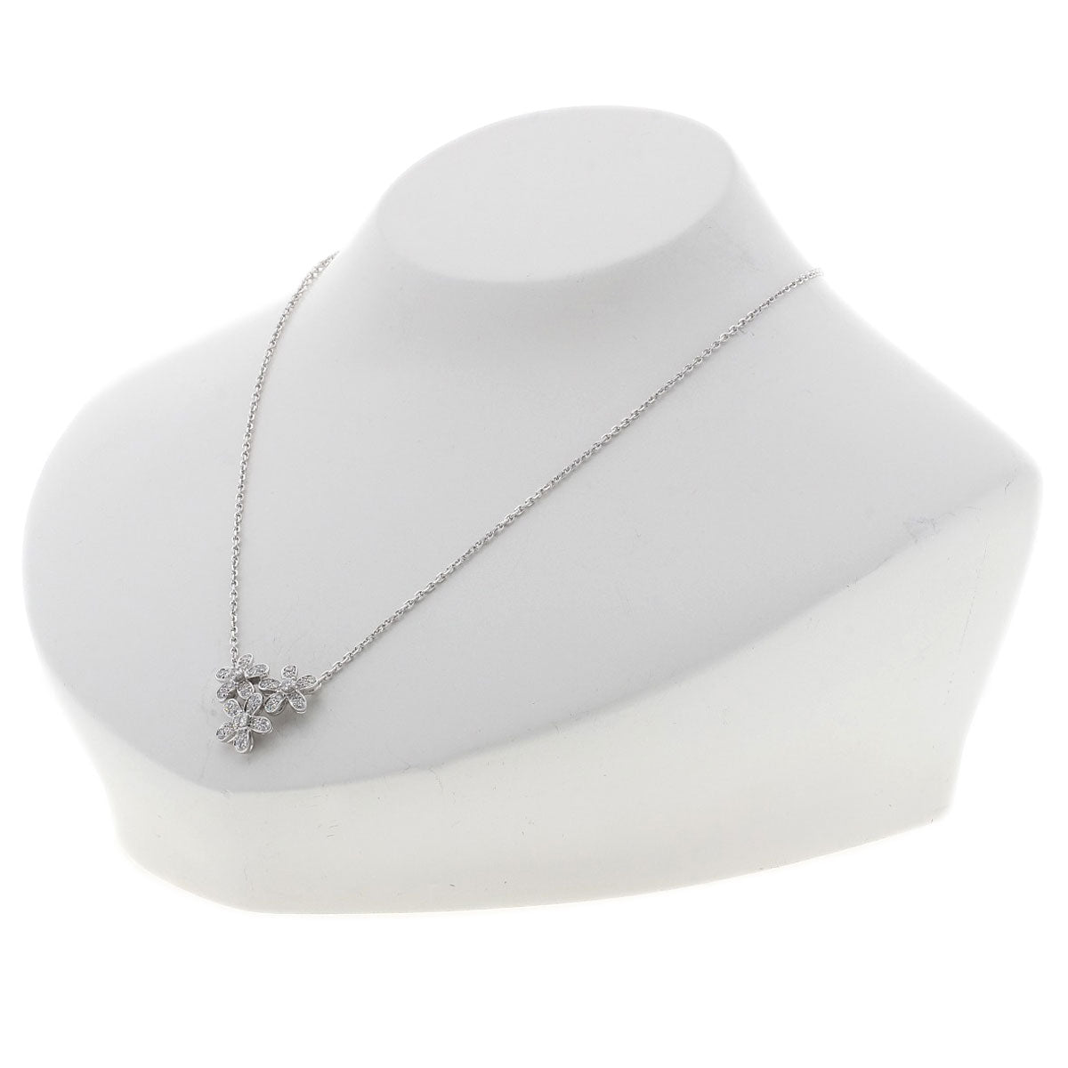 Van Cleef & Arpels ヴァンクリーフ＆アーペル ソクラテス 3フラワー ダイヤモンド ネックレス K18WG レディース 中古