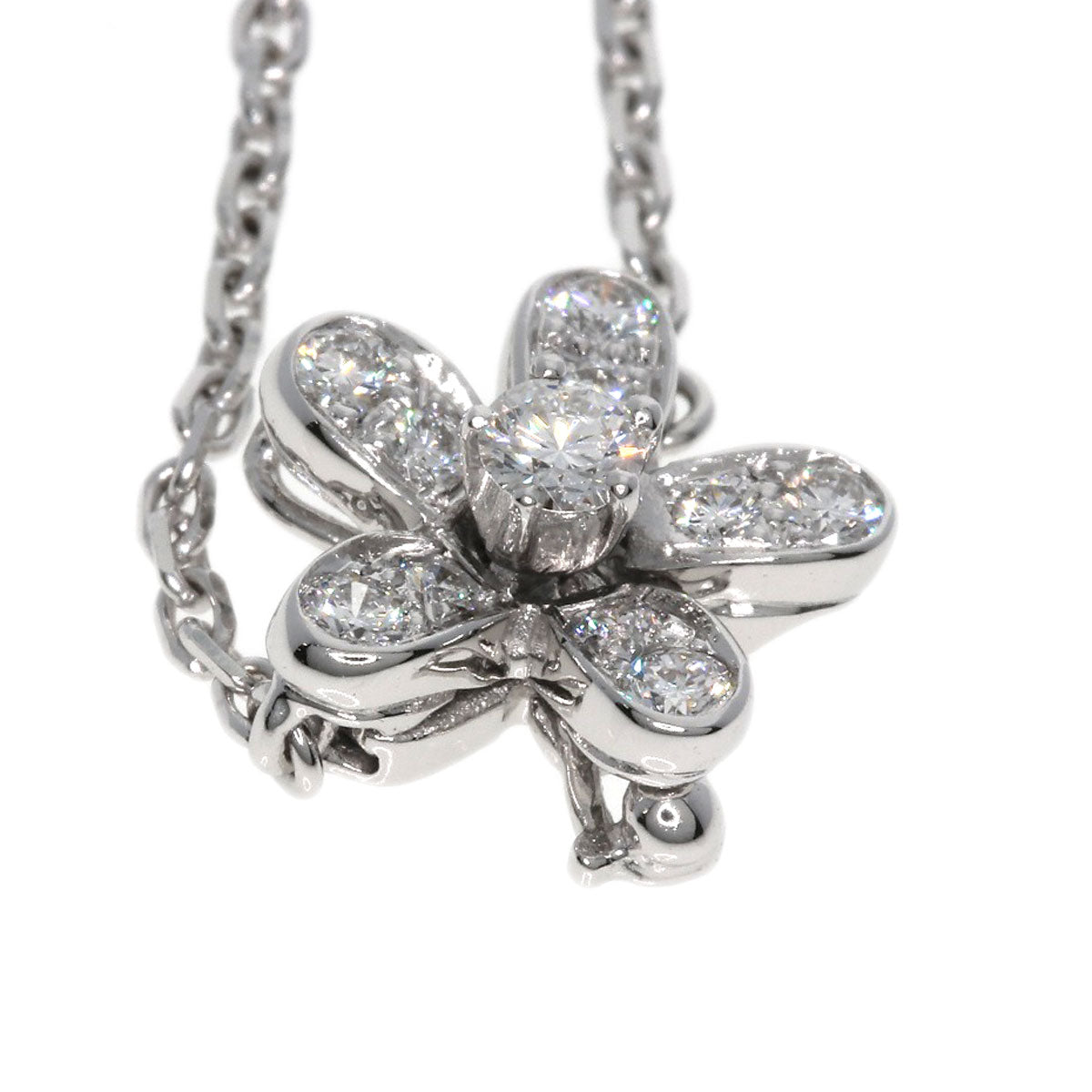 Van Cleef & Arpels ヴァンクリーフ＆アーペル ソクラテス 3フラワー ダイヤモンド ネックレス K18WG レディース 中古
