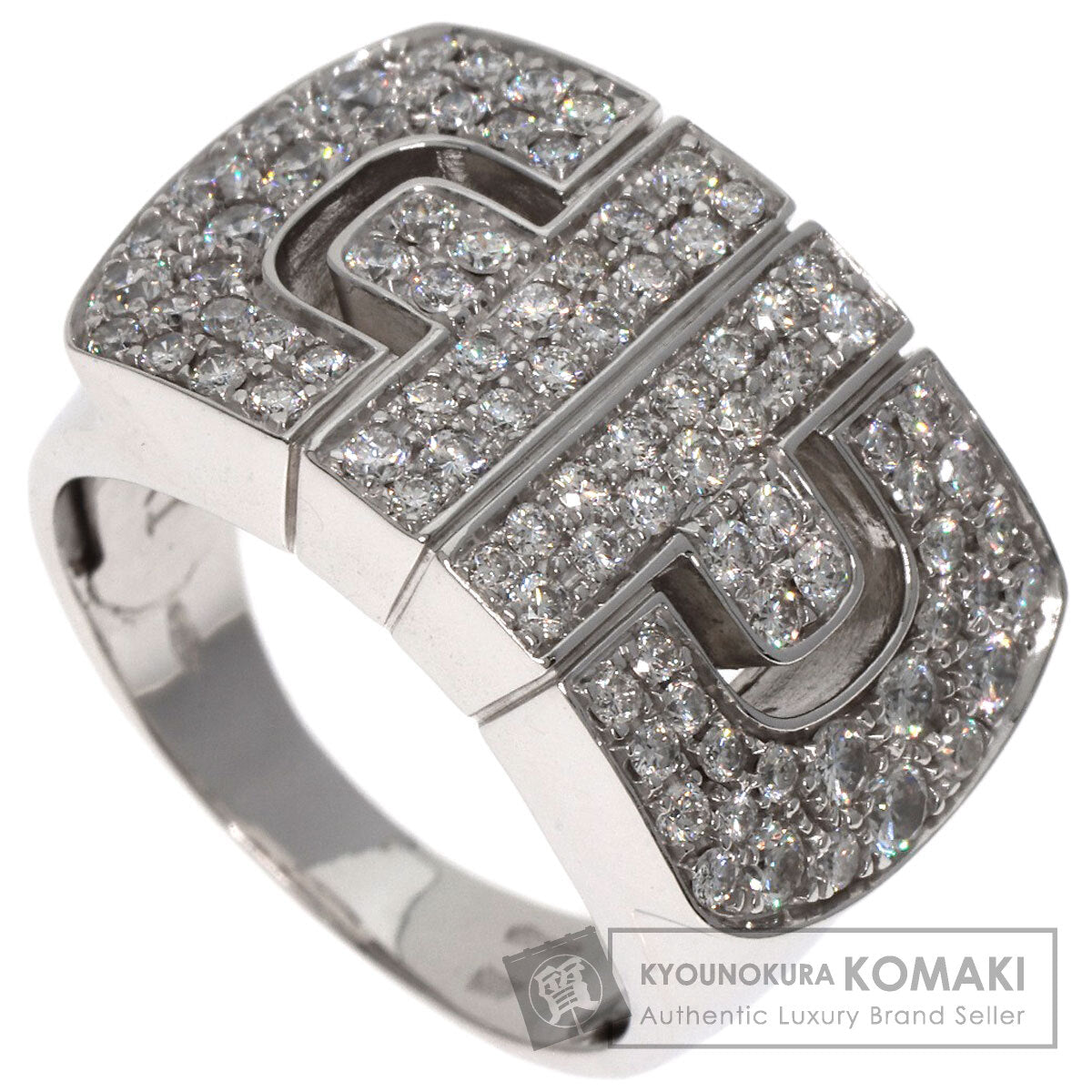 BVLGARI ブルガリ パレンテシ パヴェ ダイヤモンド リング・指輪 K18WG レディース 中古