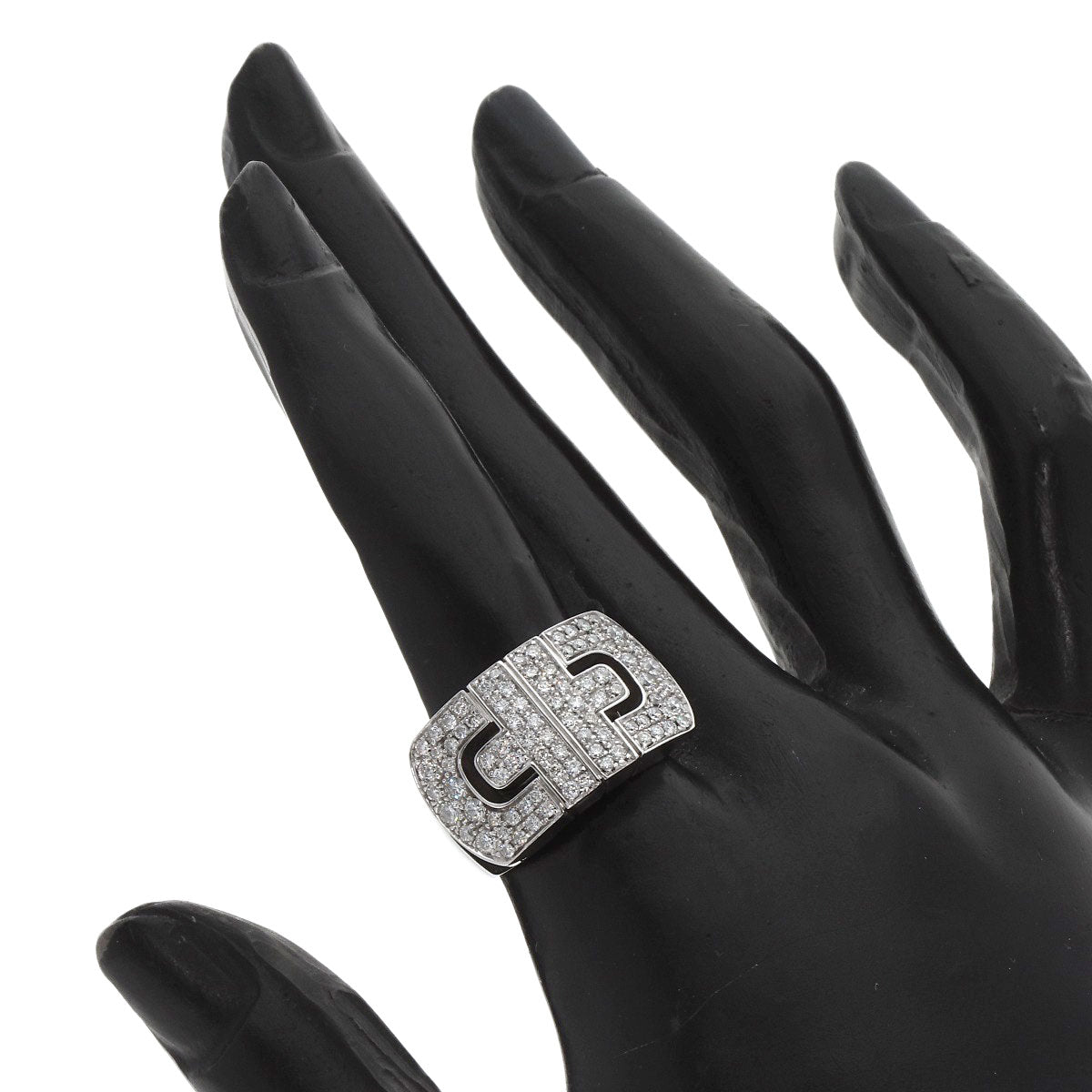 BVLGARI ブルガリ パレンテシ パヴェ ダイヤモンド リング・指輪 K18WG レディース 中古